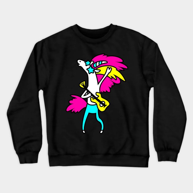 Heavy Metal Unicorn Crewneck Sweatshirt by JaunzemsR